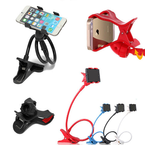 360 Degree 4 Colors Universal lazy bracket Kit Bed stand Desktop Car Stand Mount Holder sucker for iphone 6 5 5S 6plus S5 S4 S3