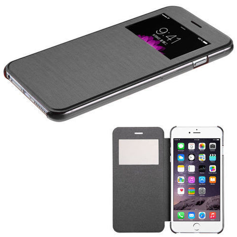 For Apple iPhone 6 Case Flip Leather Wallet View Window Case Clear Back Cover 4.7" For iPhone6
