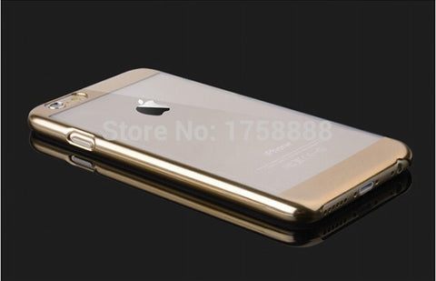 Luxury Gold Electroplate Linear EX Clear Case For Iphone 6 6S 4.7inch Transparent PC Hard Cover For Iphone 6S 6 Phone Bag Covers
