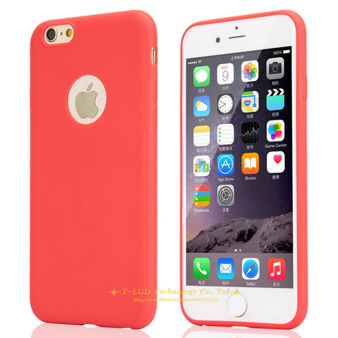 New Arrival case for iphone 6! Candy colors Soft TPU Silicon phone cases for iphone 6 4.7" Coque with logo window Accessories