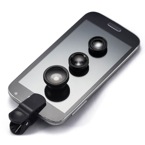 New Universal 3 in 1 Clip-On Fish Eye + Wide Angle + Macro Lens Camera For iPhone 4 5 5S 5C Samsung Note 2 3 S4 S3 Phone