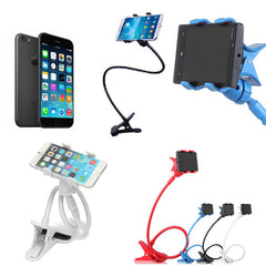 360 Degree 4 Colors Universal lazy bracket Kit Bed stand Desktop Car Stand Mount Holder sucker for iphone 6 5 5S 6plus S5 S4 S3