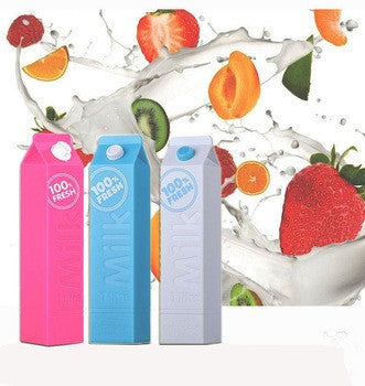Mini Power Bank Mobile Phone battery 2600mah Milk Cartons Powerbank Portable Charger