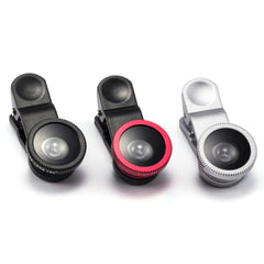 New Universal 3 in 1 Clip-On Fish Eye + Wide Angle + Macro Lens Camera For iPhone 4 5 5S 5C Samsung Note 2 3 S4 S3 Phone