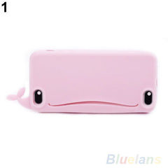 phone bag handbag Kawaii Big Mouth Whale Rubber Card Holder Soft Case Cover for Apple iPhone 4/ 4S/ 5/ 5S 1NAC