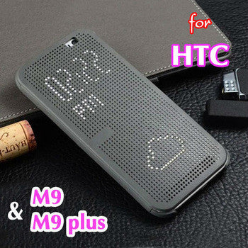 Slim Dot Bag Smart Auto Sleep Wake View Shell Soft Silicone Original Flip Leather Cover Shockproof Case For HTC One M9 / M9 Plus