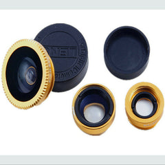 Universal 3 In 1 Clip-on Fish Eye Macro Wide Angle cell Phone Lens Camera kit for iPhone 4 5 6 Samsung S5 note3 Lenovo huawei