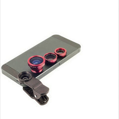 Universal 3 In 1 Clip-on Fish Eye Macro Wide Angle cell Phone Lens Camera kit for iPhone 4 5 6 Samsung S5 note3 Lenovo huawei